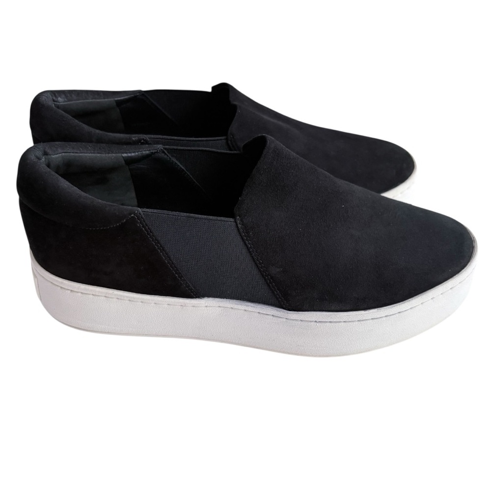 Vince Warren Women's Black Suede Platform Slip-On Sneakers Size 7 M